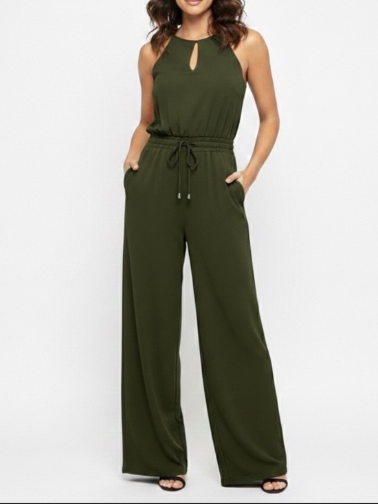 Tahari Pants - NEW Tahari Jumpsuit Green Size 2 wide leg palazzo olive NWT